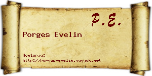 Porges Evelin névjegykártya